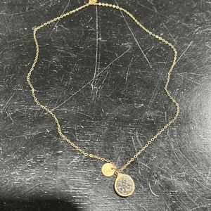 Gray stone necklace with J